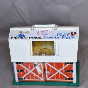 Vintage Fisher-Price Play Family Farm - White, Orange, and Green